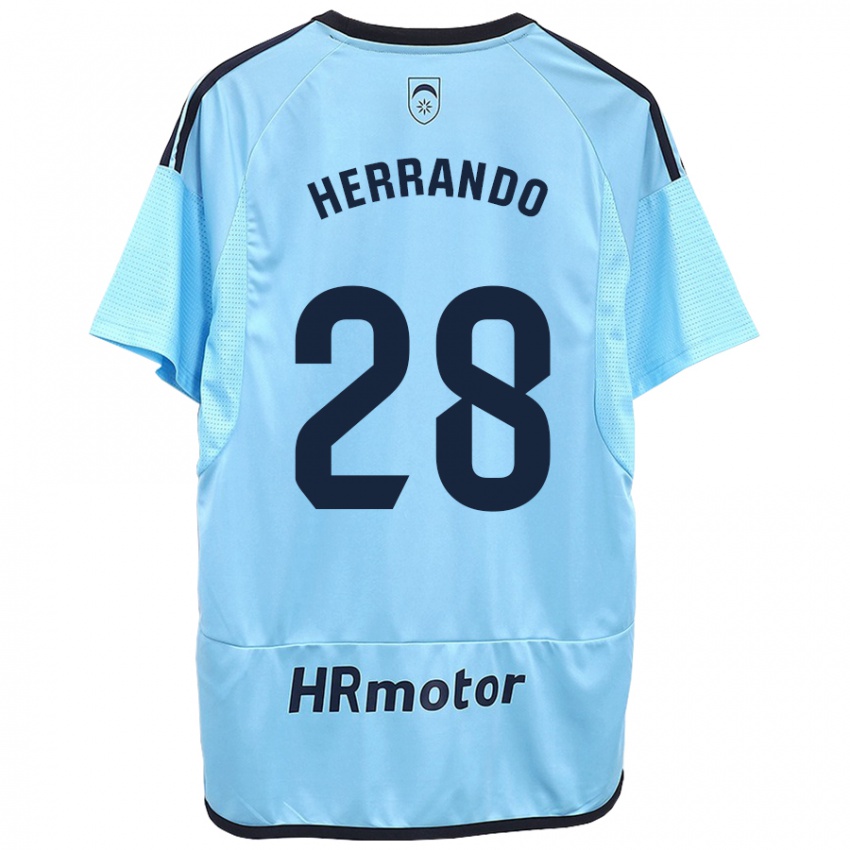 Kinder Jorge Herrando #28 Blau Auswärtstrikot Trikot 2023/24 T-Shirt Österreich