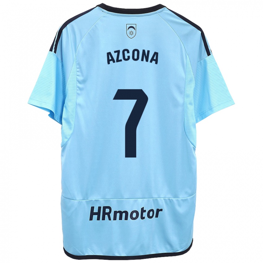 Kinder Rubén Azcona #7 Blau Auswärtstrikot Trikot 2023/24 T-Shirt Österreich