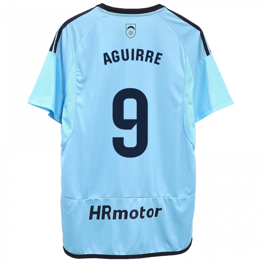 Kinder Jorge Aguirre #9 Blau Auswärtstrikot Trikot 2023/24 T-Shirt Österreich