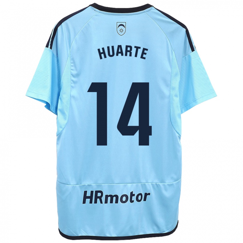 Kinder Xabi Huarte #14 Blau Auswärtstrikot Trikot 2023/24 T-Shirt Österreich