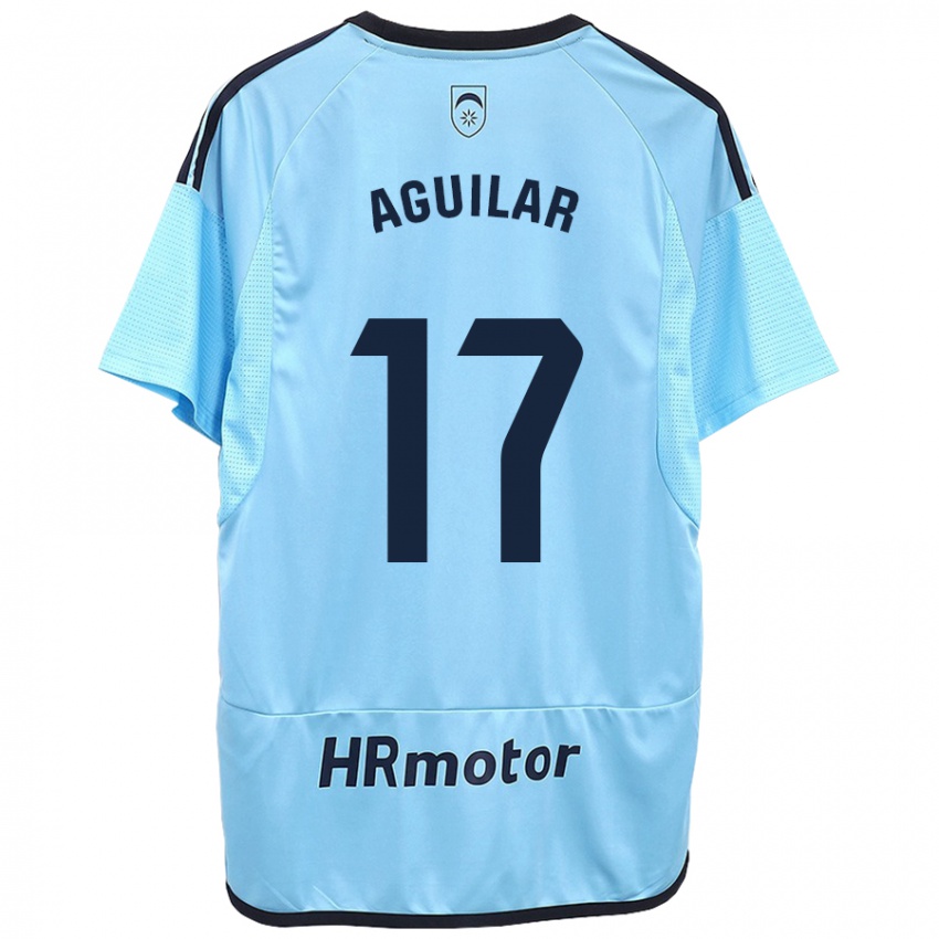 Kinder Eneko Aguilar #17 Blau Auswärtstrikot Trikot 2023/24 T-Shirt Österreich