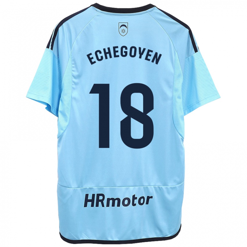 Kinder Mauro Echegoyen #18 Blau Auswärtstrikot Trikot 2023/24 T-Shirt Österreich