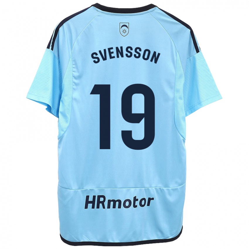 Kinder Max Svensson #19 Blau Auswärtstrikot Trikot 2023/24 T-Shirt Österreich