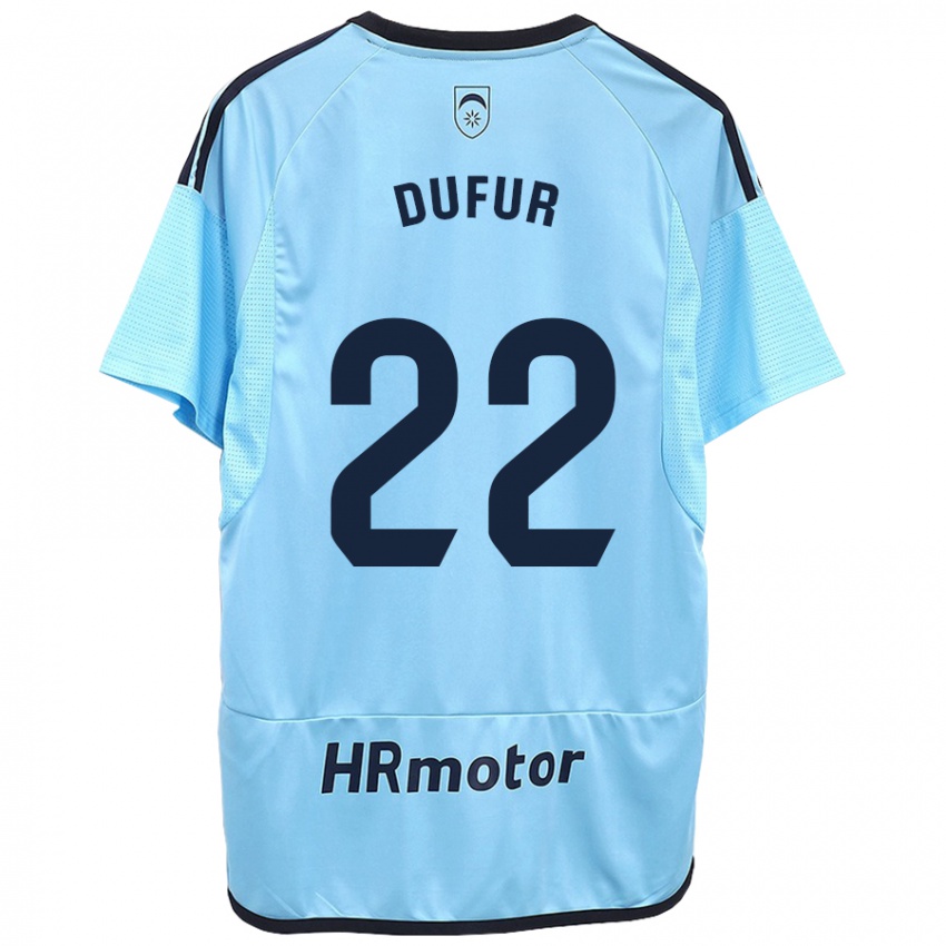 Kinder Ander Dufur #22 Blau Auswärtstrikot Trikot 2023/24 T-Shirt Österreich