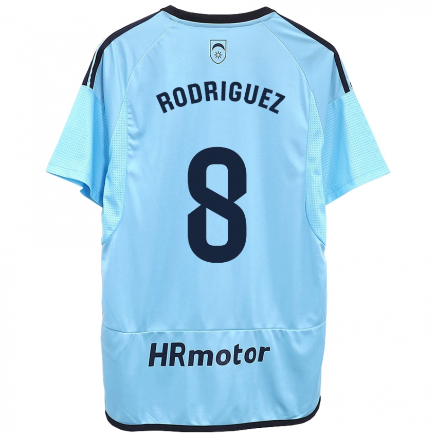 Kinder Vanessa Rodríguez Iribarren #8 Blau Auswärtstrikot Trikot 2023/24 T-Shirt Österreich