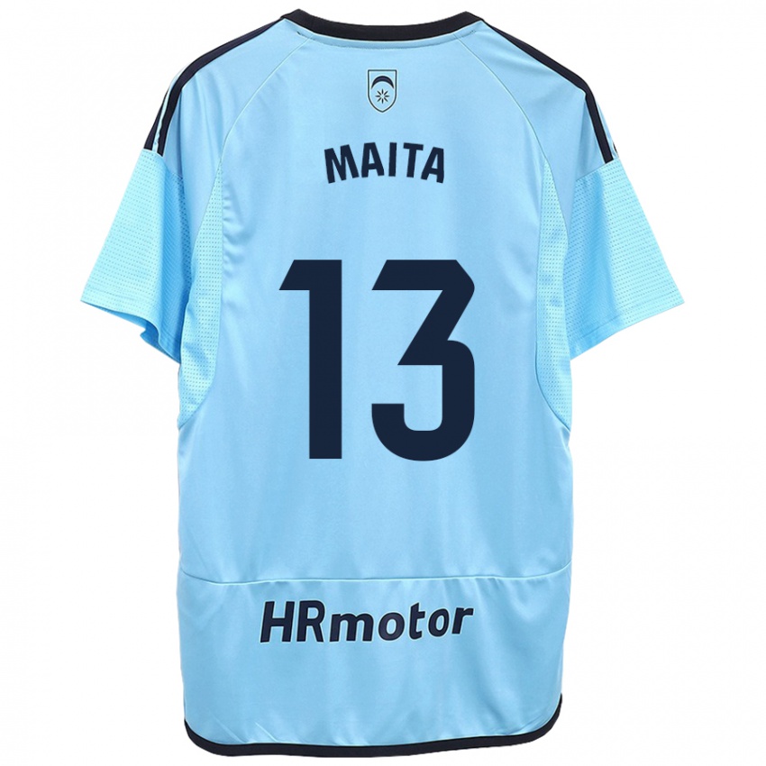 Kinder Maitane Zalba Irañeta #13 Blau Auswärtstrikot Trikot 2023/24 T-Shirt Österreich