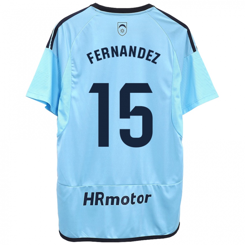 Kinder Leyre Fernández Sánchez #15 Blau Auswärtstrikot Trikot 2023/24 T-Shirt Österreich