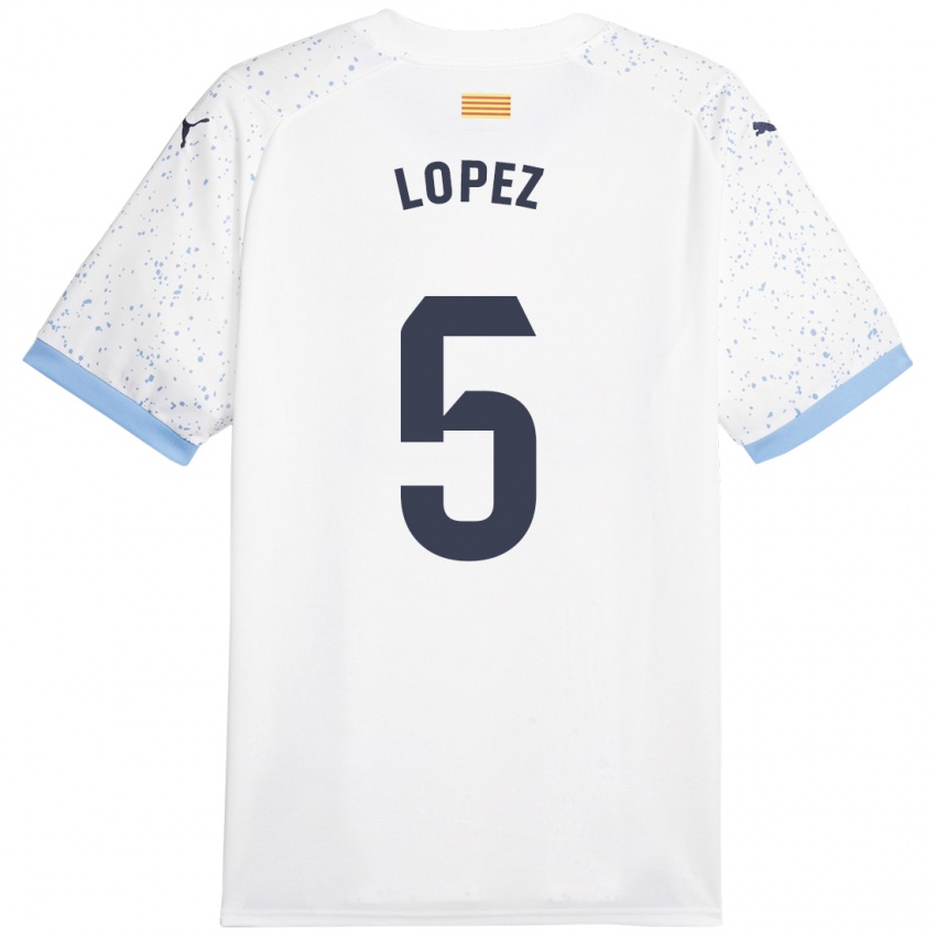 Kinder David López #5 Weiß Auswärtstrikot Trikot 2023/24 T-Shirt Österreich