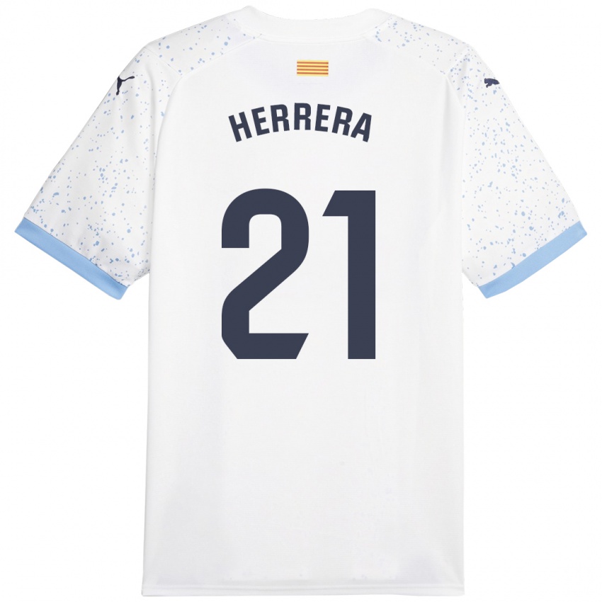 Kinder Yangel Herrera #21 Weiß Auswärtstrikot Trikot 2023/24 T-Shirt Österreich