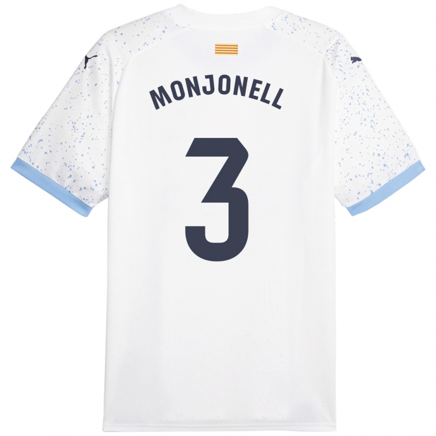 Kinder Eric Monjonell #3 Weiß Auswärtstrikot Trikot 2023/24 T-Shirt Österreich