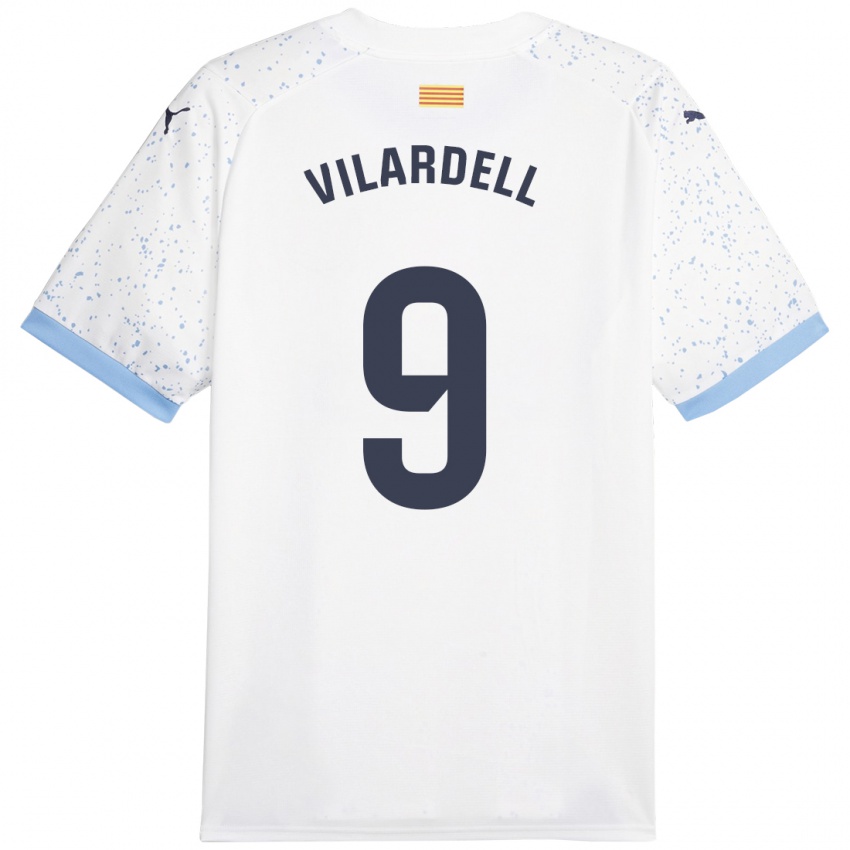 Kinder Júlia Vilardell #9 Weiß Auswärtstrikot Trikot 2023/24 T-Shirt Österreich