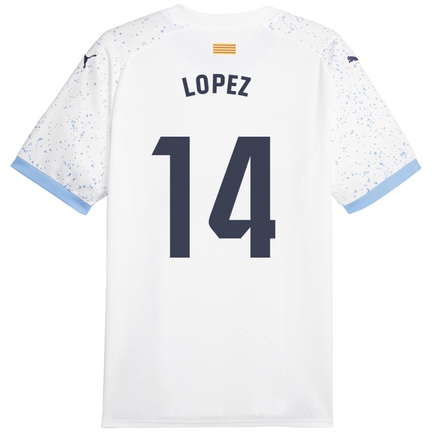 Kinder Judith López #14 Weiß Auswärtstrikot Trikot 2023/24 T-Shirt Österreich