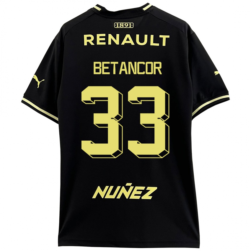 Kinder Bruno Betancor #33 Schwarz Auswärtstrikot Trikot 2023/24 T-Shirt Österreich