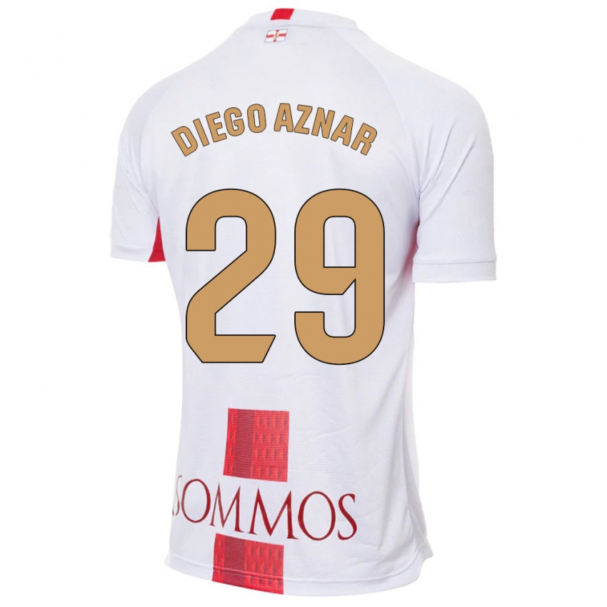 Kinder Diego Aznar #29 Weiß Auswärtstrikot Trikot 2023/24 T-Shirt Österreich