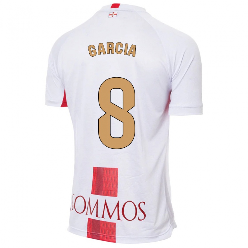 Kinder David García #8 Weiß Auswärtstrikot Trikot 2023/24 T-Shirt Österreich