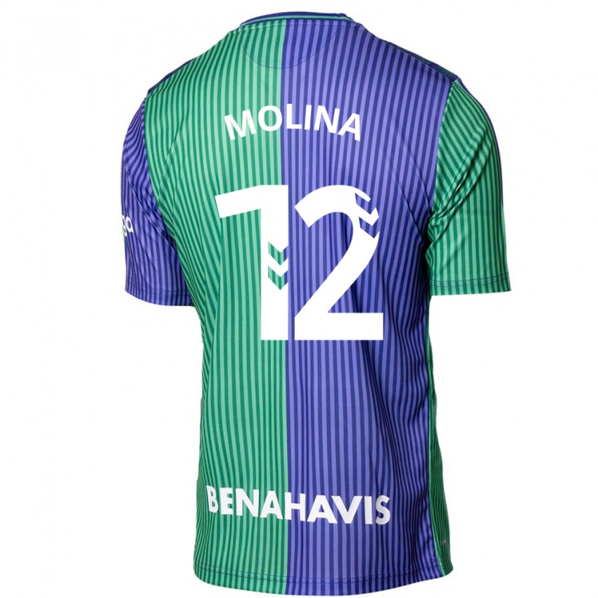 Kinder Manu Molina #12 Grün Blau Auswärtstrikot Trikot 2023/24 T-Shirt Österreich