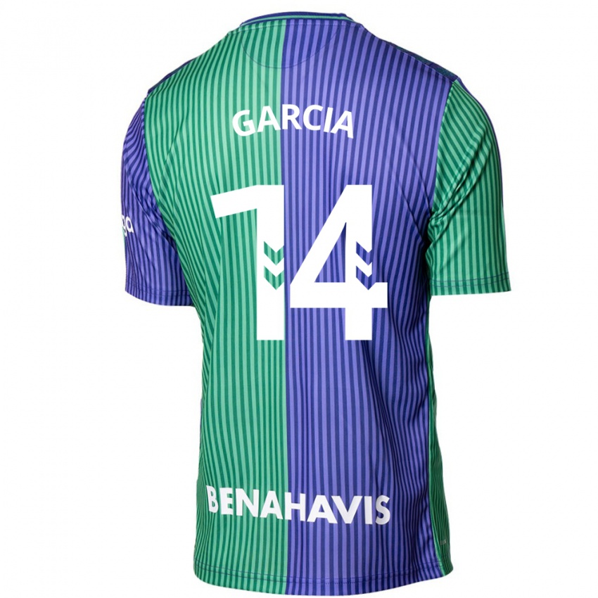 Kinder Víctor García #14 Grün Blau Auswärtstrikot Trikot 2023/24 T-Shirt Österreich