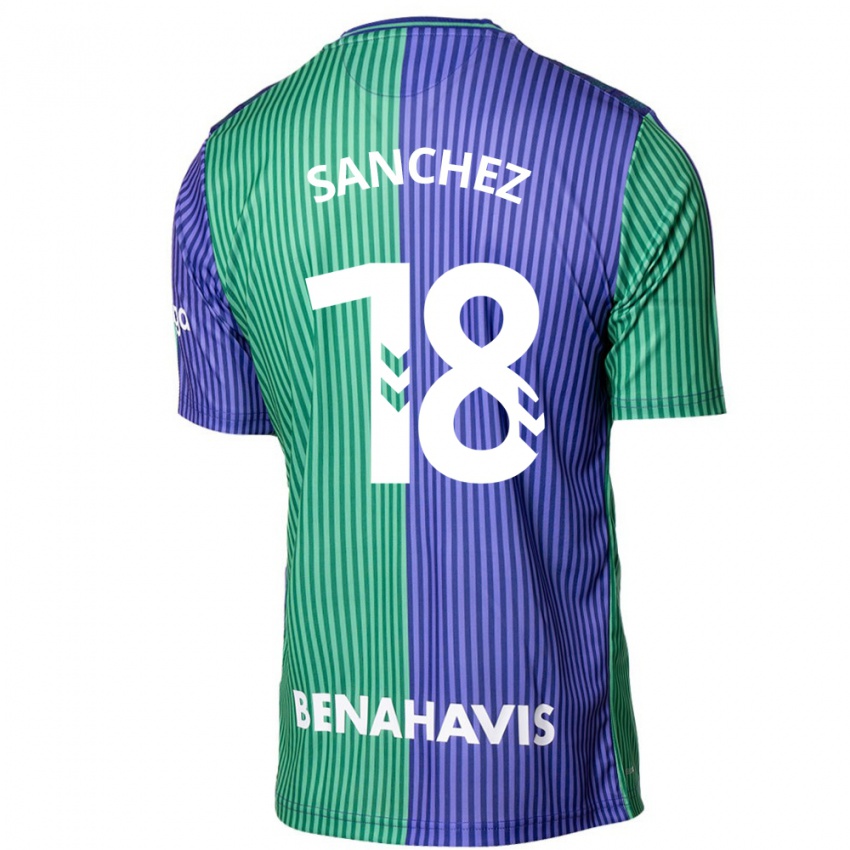Kinder Dani Sánchez #18 Grün Blau Auswärtstrikot Trikot 2023/24 T-Shirt Österreich