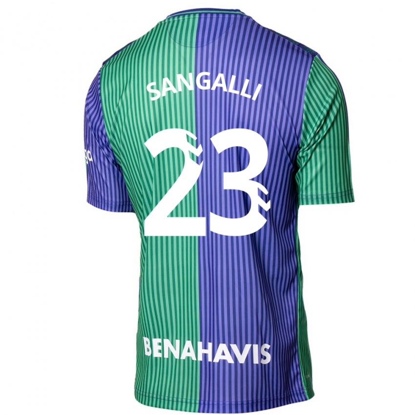 Kinder Luca Sangalli #23 Grün Blau Auswärtstrikot Trikot 2023/24 T-Shirt Österreich