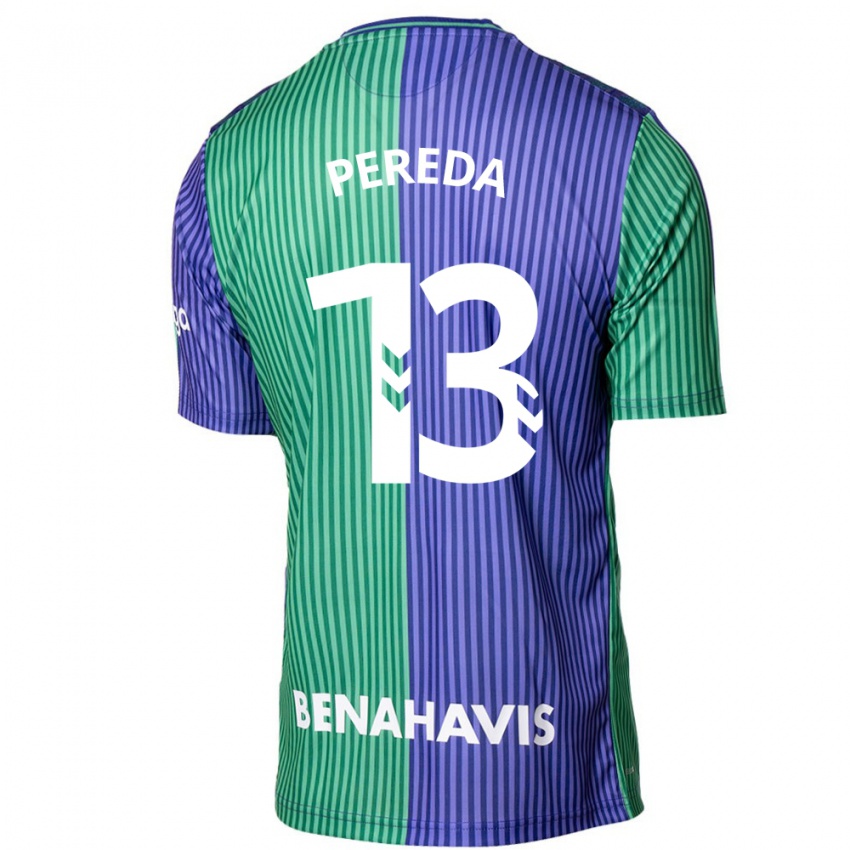 Kinder Adrián Pereda #13 Grün Blau Auswärtstrikot Trikot 2023/24 T-Shirt Österreich