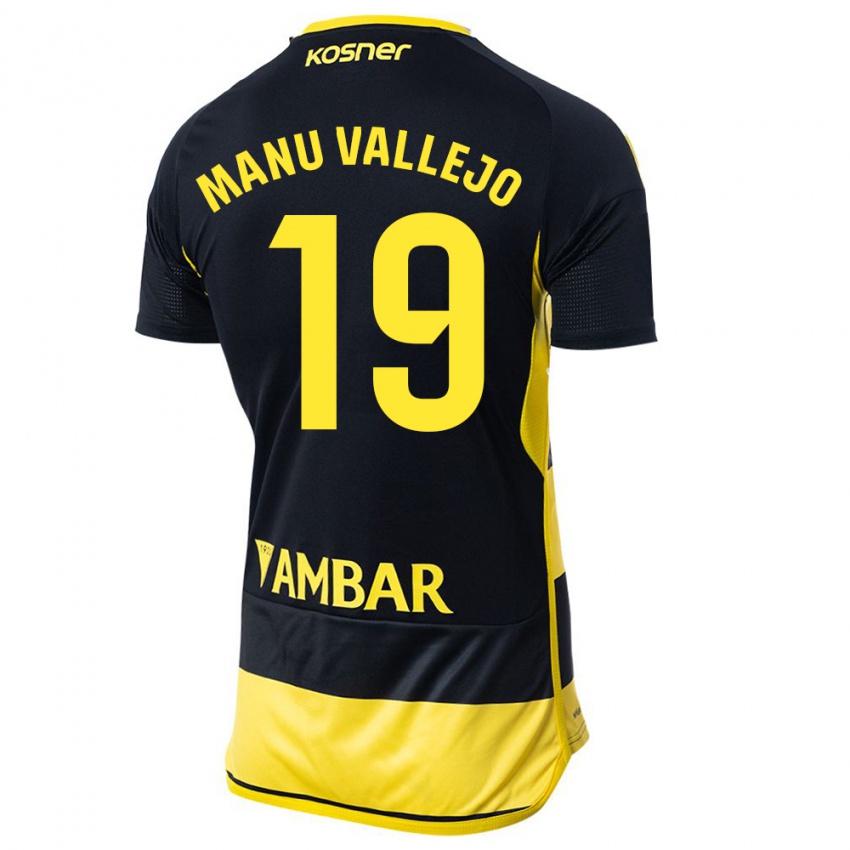 Kinder Manu Vallejo #19 Schwarz Gelb Auswärtstrikot Trikot 2023/24 T-Shirt Österreich