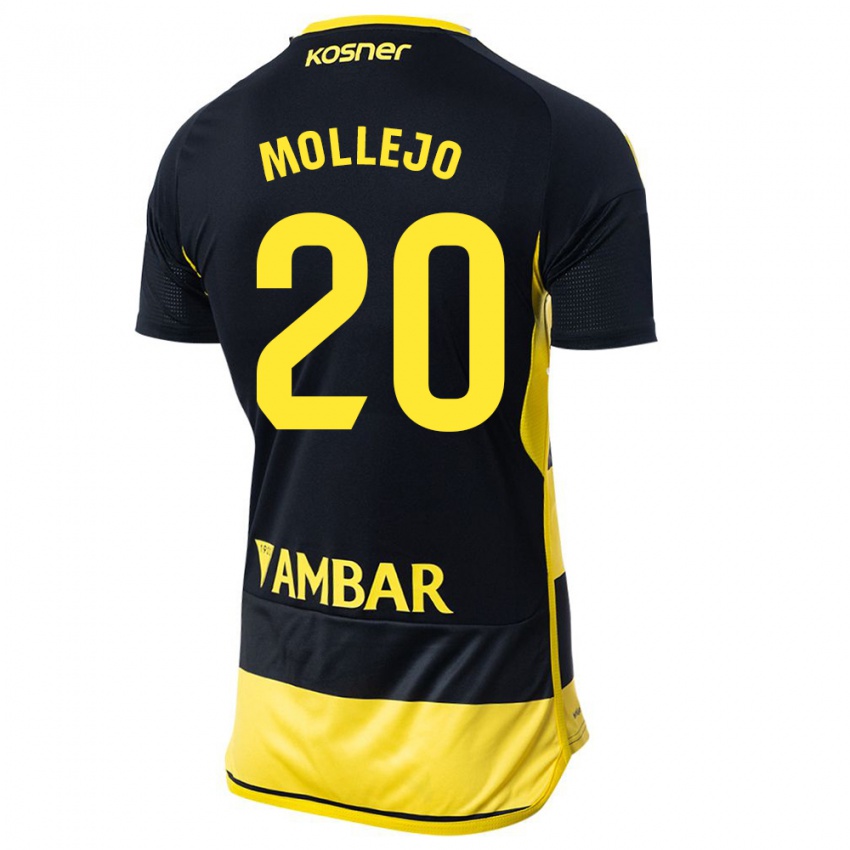 Kinder Victor Mollejo #20 Schwarz Gelb Auswärtstrikot Trikot 2023/24 T-Shirt Österreich