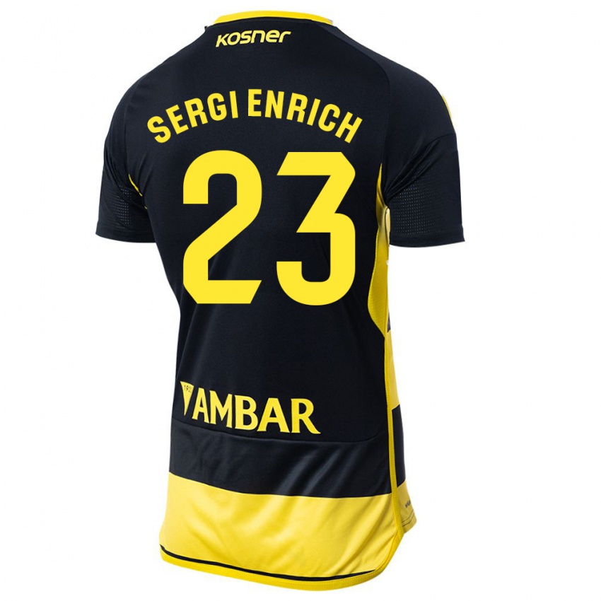 Kinder Sergi Enrich #23 Schwarz Gelb Auswärtstrikot Trikot 2023/24 T-Shirt Österreich