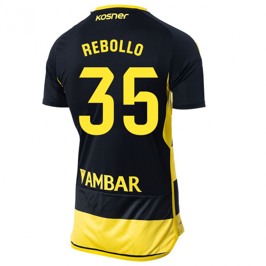 Kinder Dani Rebollo #35 Schwarz Gelb Auswärtstrikot Trikot 2023/24 T-Shirt Österreich