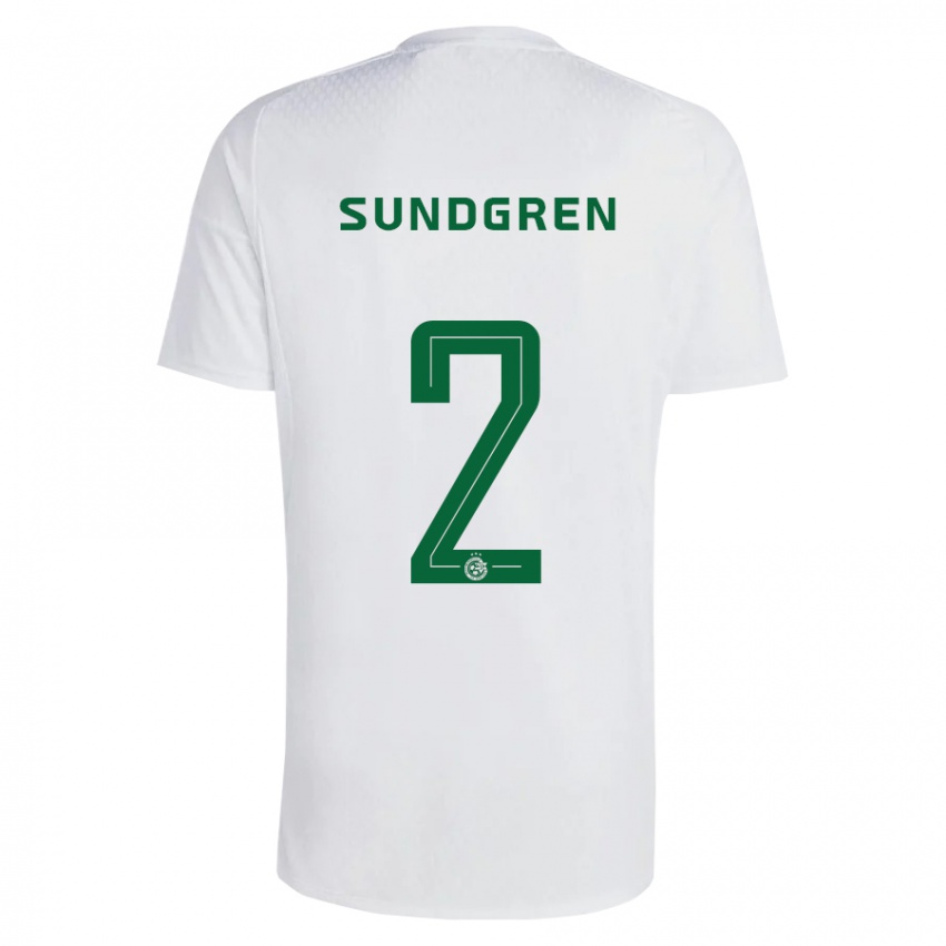 Kinder Daniel Sundgren #2 Grün Blau Auswärtstrikot Trikot 2023/24 T-Shirt Österreich