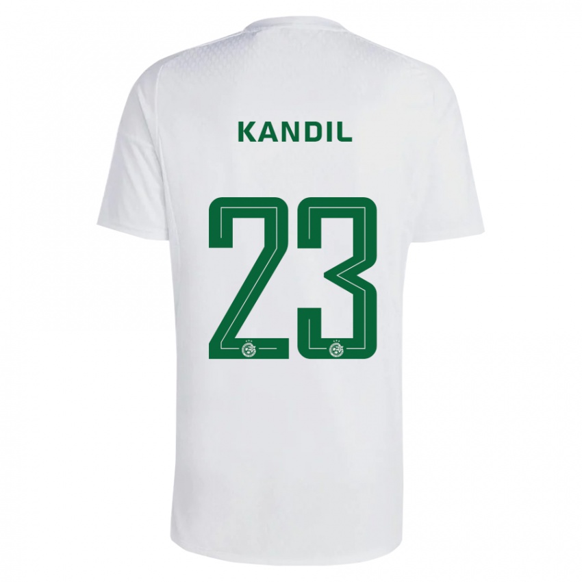 Kinder Maor Kandil #23 Grün Blau Auswärtstrikot Trikot 2023/24 T-Shirt Österreich