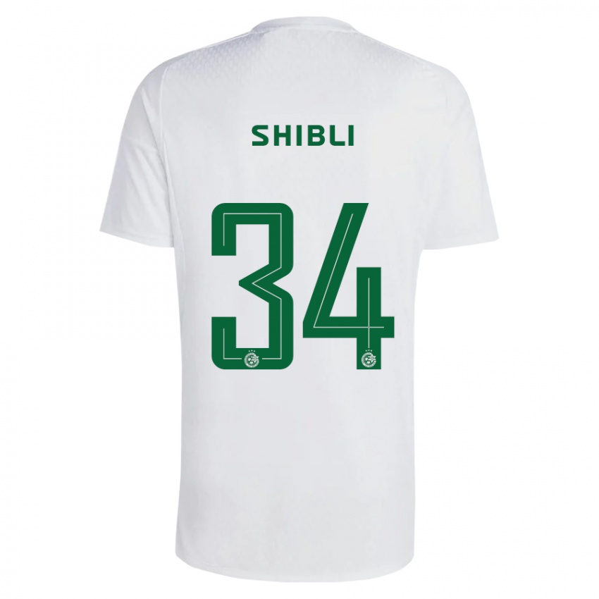 Kinder Hamza Shibli #34 Grün Blau Auswärtstrikot Trikot 2023/24 T-Shirt Österreich