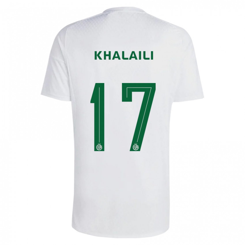 Kinder Iyad Khalaili #17 Grün Blau Auswärtstrikot Trikot 2023/24 T-Shirt Österreich