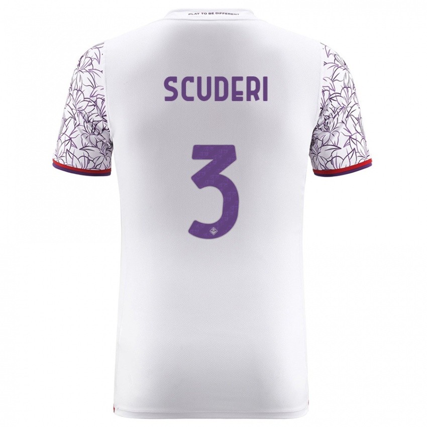 Kinder Giulio Scuderi #3 Weiß Auswärtstrikot Trikot 2023/24 T-Shirt Österreich