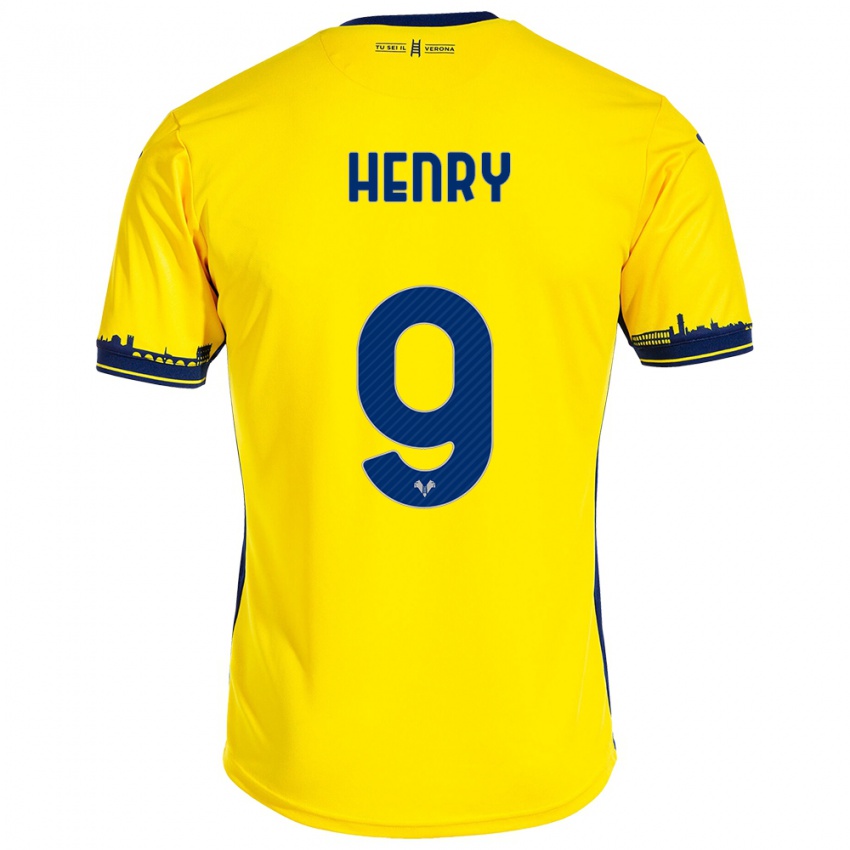 Kinder Thomas Henry #9 Gelb Auswärtstrikot Trikot 2023/24 T-Shirt Österreich