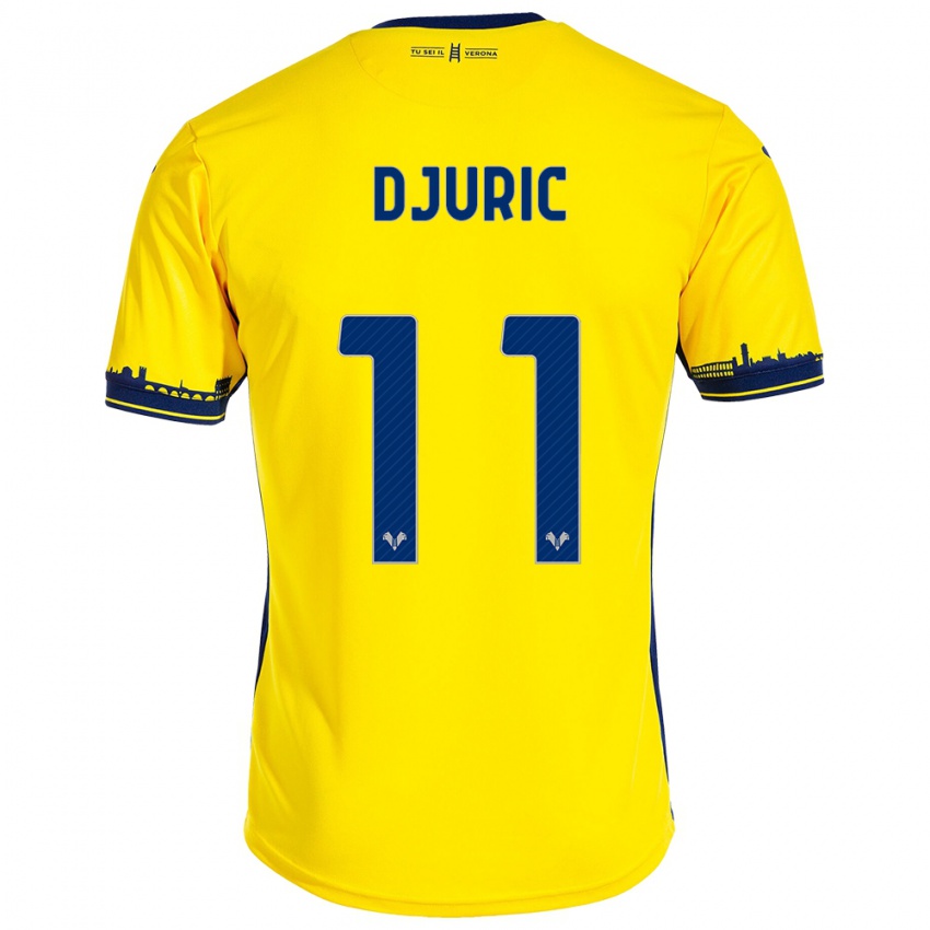 Kinder Milan Djuric #11 Gelb Auswärtstrikot Trikot 2023/24 T-Shirt Österreich