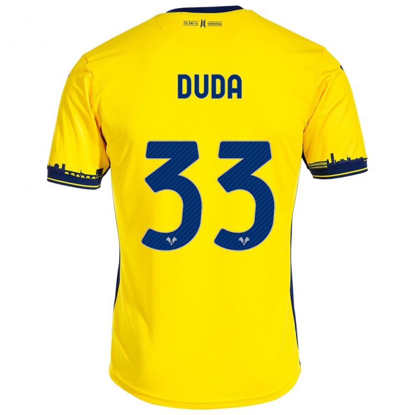 Kinder Ondrej Duda #33 Gelb Auswärtstrikot Trikot 2023/24 T-Shirt Österreich