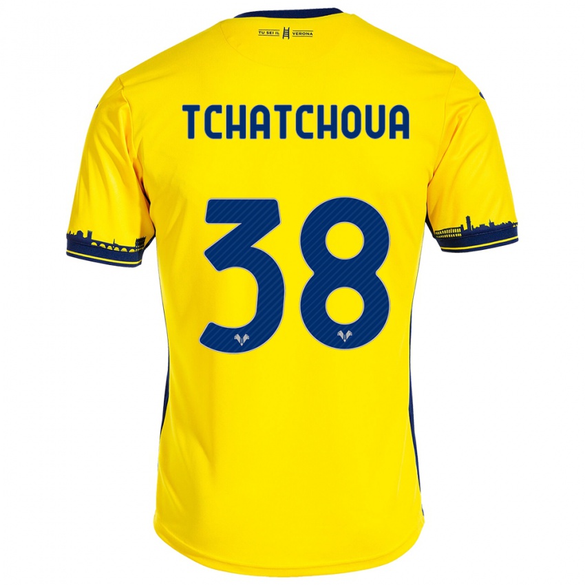 Kinder Jackson Tchatchoua #38 Gelb Auswärtstrikot Trikot 2023/24 T-Shirt Österreich