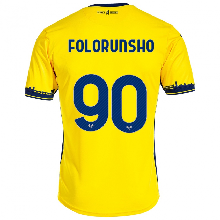 Kinder Michael Folorunsho #90 Gelb Auswärtstrikot Trikot 2023/24 T-Shirt Österreich