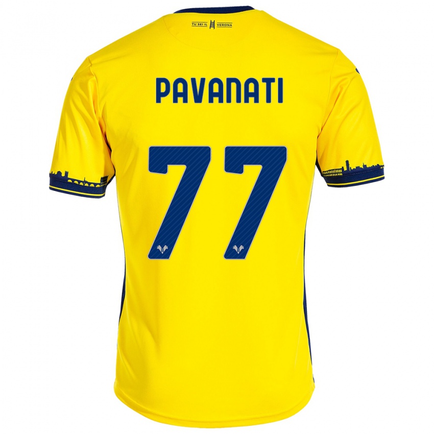 Kinder Alessandro Pavanati #77 Gelb Auswärtstrikot Trikot 2023/24 T-Shirt Österreich