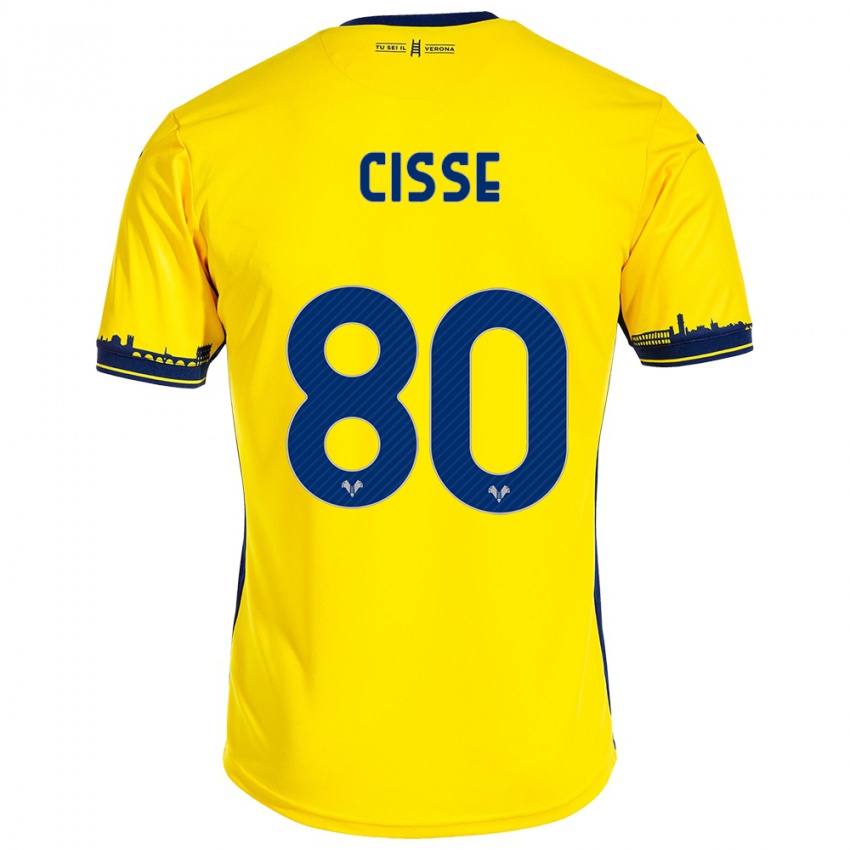 Kinder Alphadjo Cissè #80 Gelb Auswärtstrikot Trikot 2023/24 T-Shirt Österreich