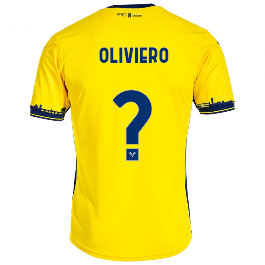 Kinder Davide Oliviero #0 Gelb Auswärtstrikot Trikot 2023/24 T-Shirt Österreich