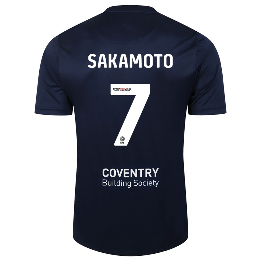 Kinder Tatsuhiro Sakamoto #7 Rote Marine Auswärtstrikot Trikot 2023/24 T-Shirt Österreich