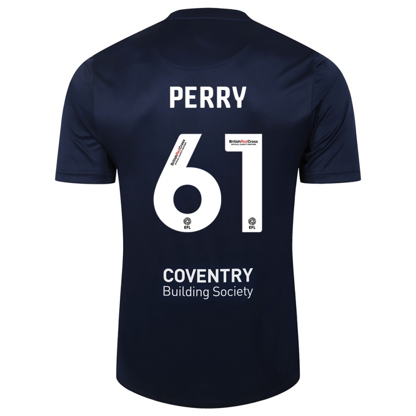 Kinder Callum Perry #61 Rote Marine Auswärtstrikot Trikot 2023/24 T-Shirt Österreich