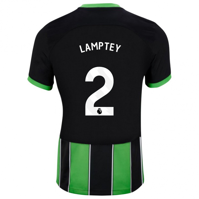 Kinder Tariq Lamptey #2 Schwarz Grün Auswärtstrikot Trikot 2023/24 T-Shirt Österreich