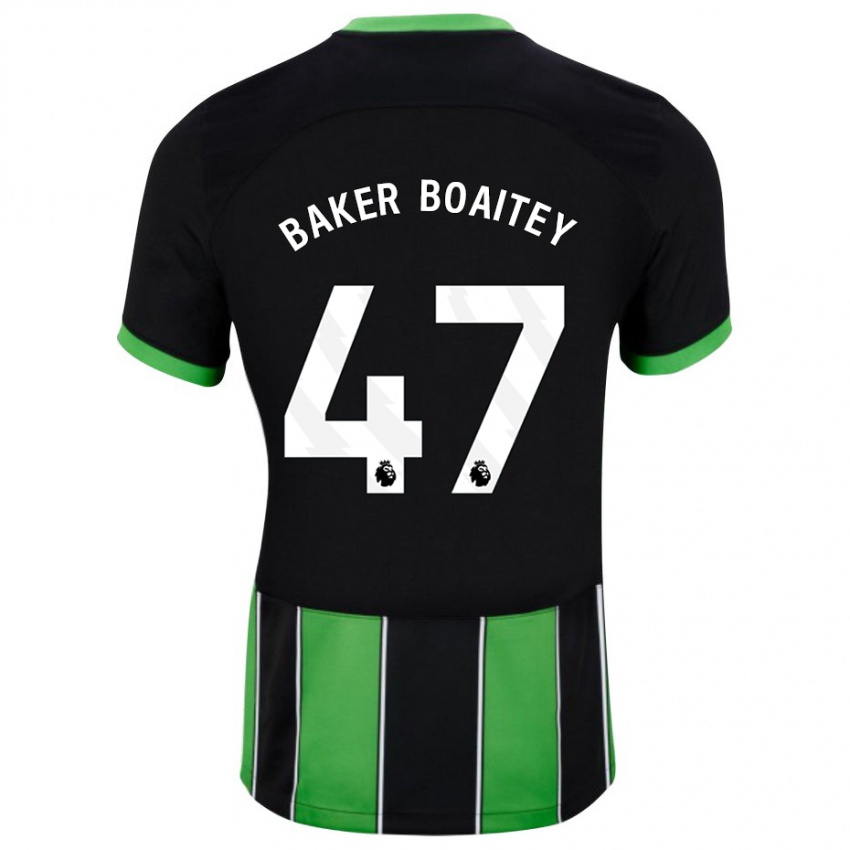 Kinder Benicio Baker-Boaitey #47 Schwarz Grün Auswärtstrikot Trikot 2023/24 T-Shirt Österreich