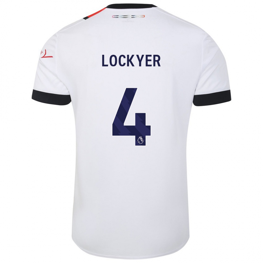 Kinder Tom Lockyer #4 Weiß Auswärtstrikot Trikot 2023/24 T-Shirt Österreich