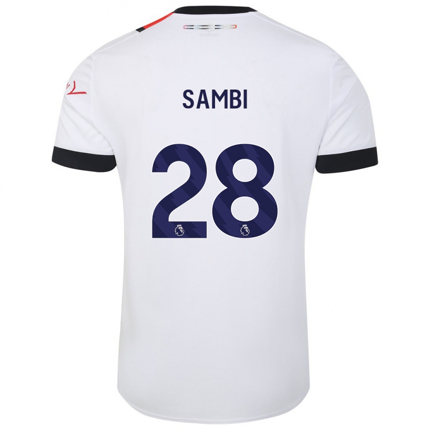 Kinder Albert Sambi Lokonga #28 Weiß Auswärtstrikot Trikot 2023/24 T-Shirt Österreich