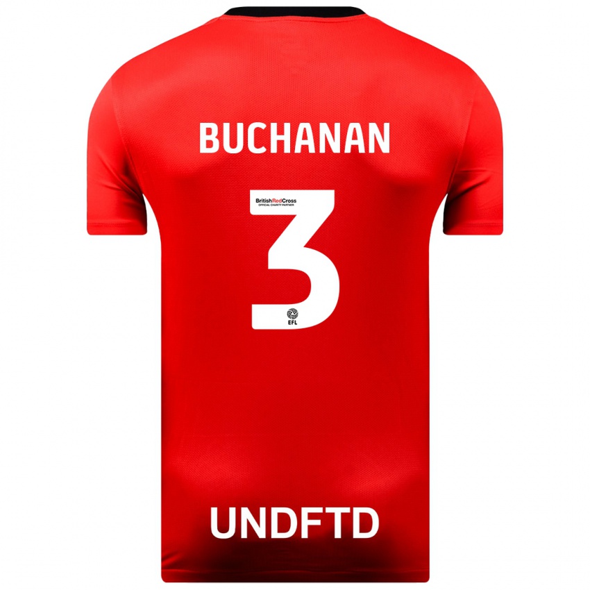 Kinder Lee Buchanan #3 Rot Auswärtstrikot Trikot 2023/24 T-Shirt Österreich