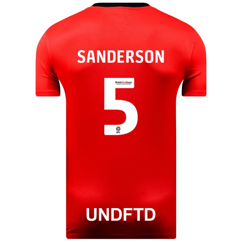 Kinder Dion Sanderson #5 Rot Auswärtstrikot Trikot 2023/24 T-Shirt Österreich