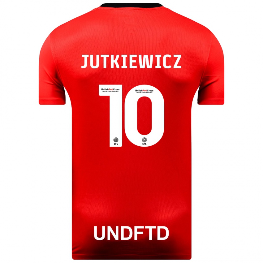 Kinder Lukas Jutkiewicz #10 Rot Auswärtstrikot Trikot 2023/24 T-Shirt Österreich